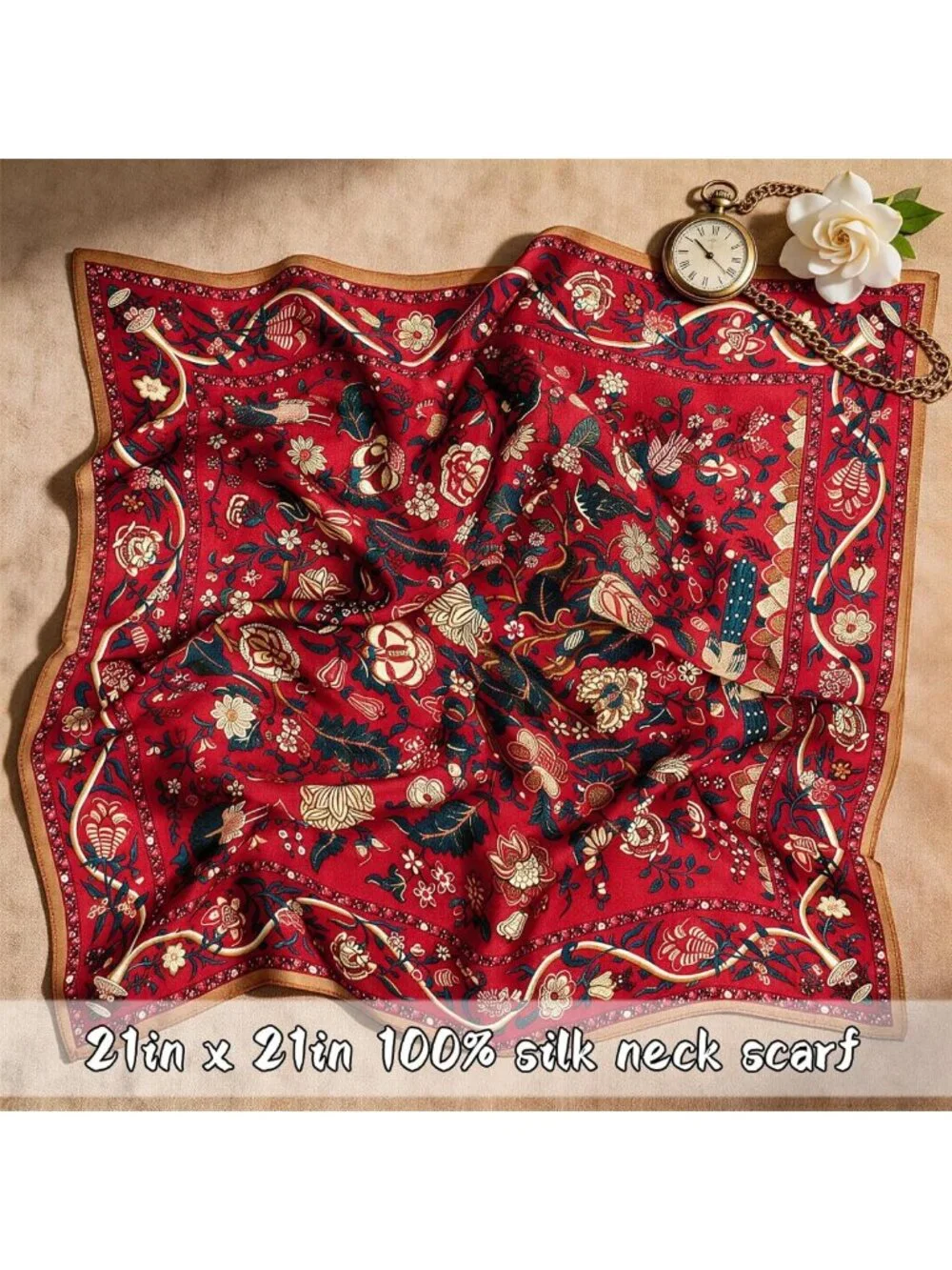 100% Mulberry Silk Scarf - 21